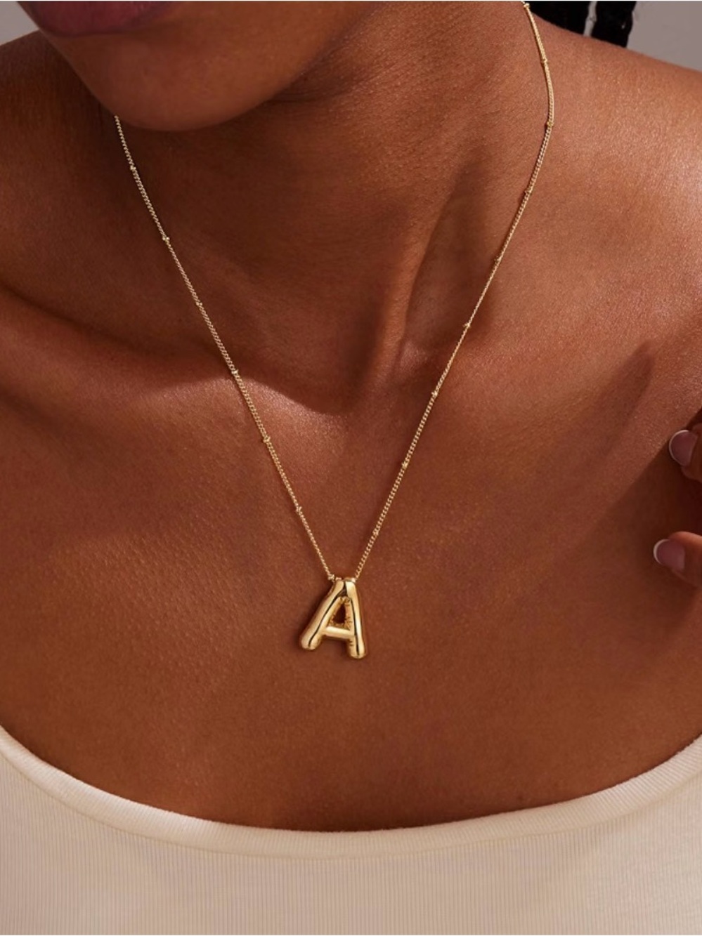 Gold Initial A Necklace - Personalized Women’s Jewelry